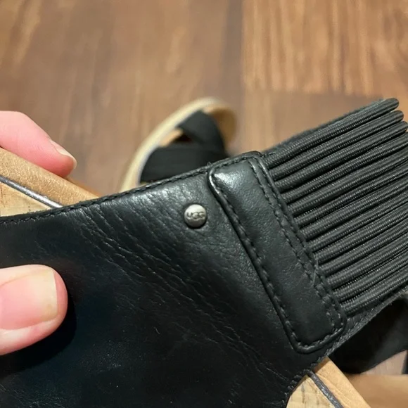 UGG Wedge Sandals Australian Hilarie Black
Leather and Elastic straps - 7 - Picture 7 of 12